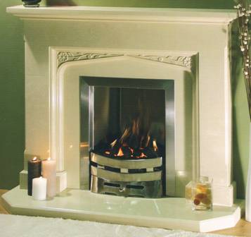 Mantles (Limestone & Cast Iron)&nbsp;Tudor Flower